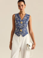 Delicate Flower Stitched Vest