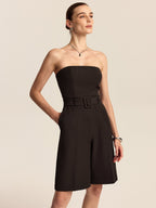 Sleeveless Jumpsuit with Belt Detail