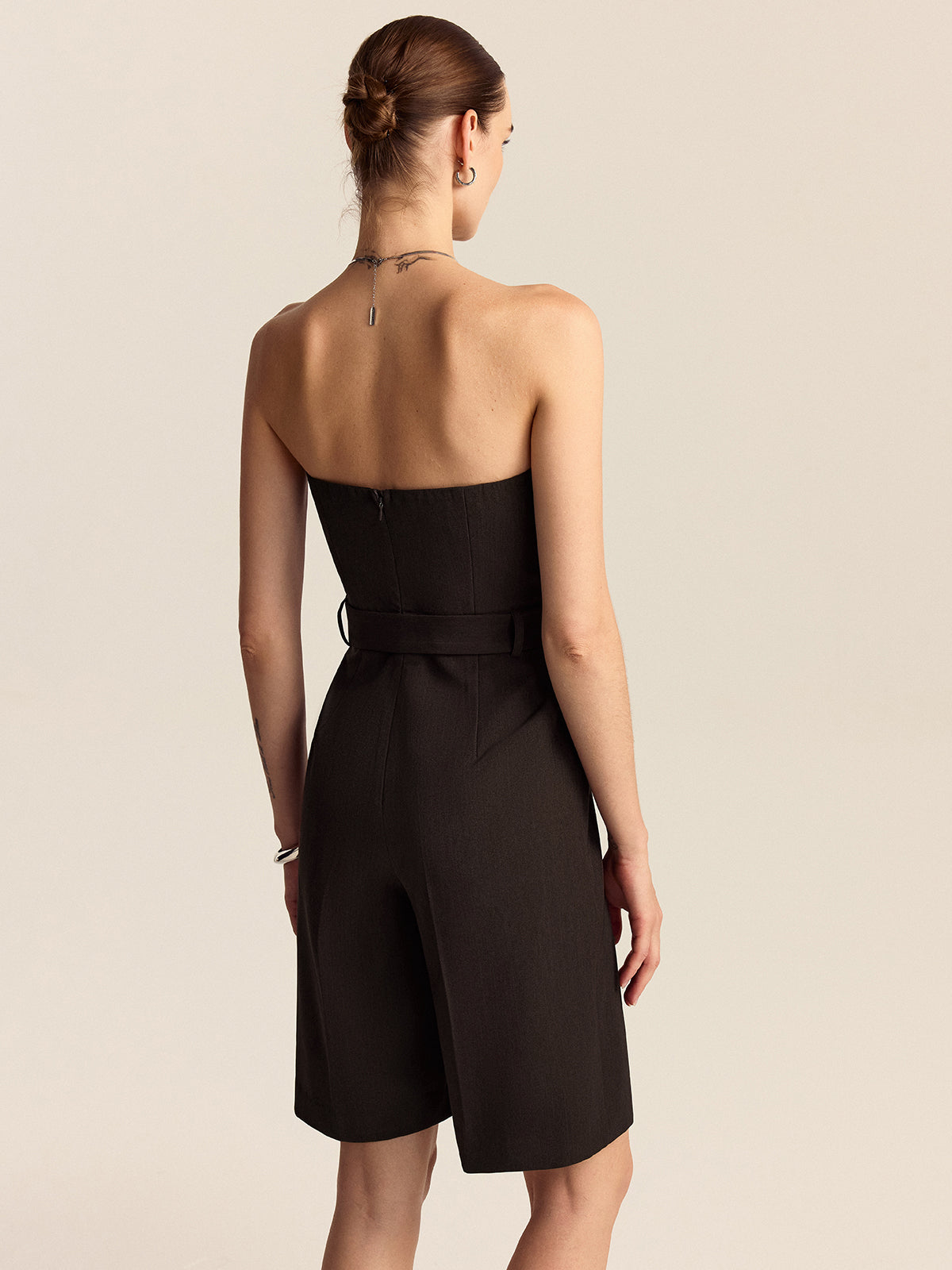 Sleeveless Jumpsuit with Belt Detail