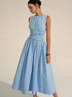 Elegant Maxi Dress with Ruched Waist Detail