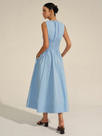 Ruched Waistline Elegant Long Dress