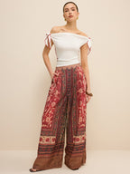 Off-Shoulder Knotted Top with Contrast Trim