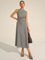 Chic Gingham Midi Dress with Timeless Appeal