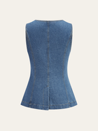 Classic Denim Vest with Button Closure
