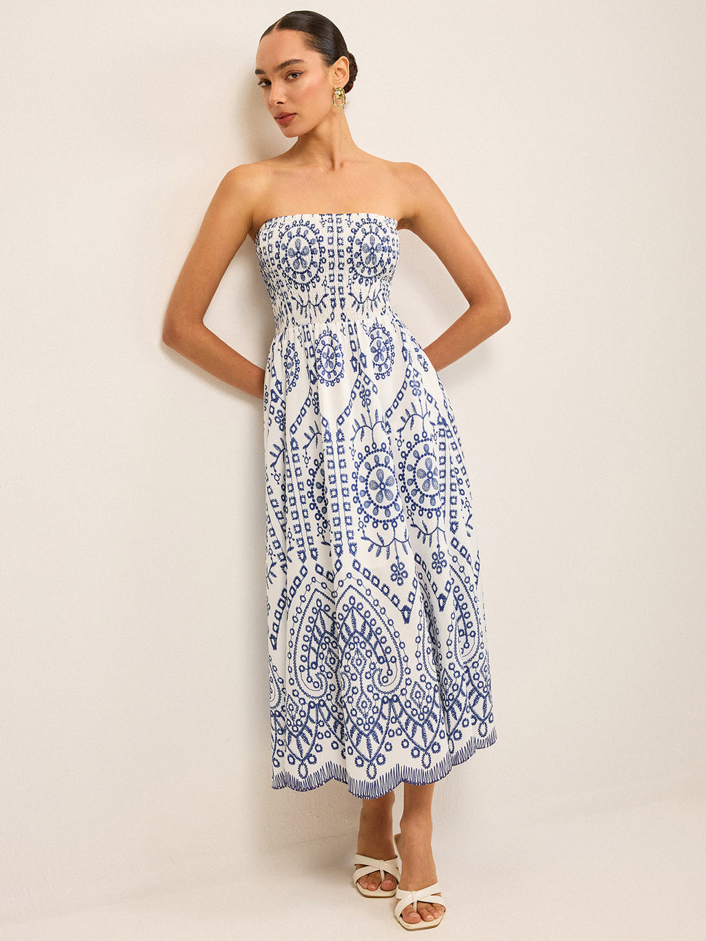 Bohemian Strapless Maxi Dress for Women