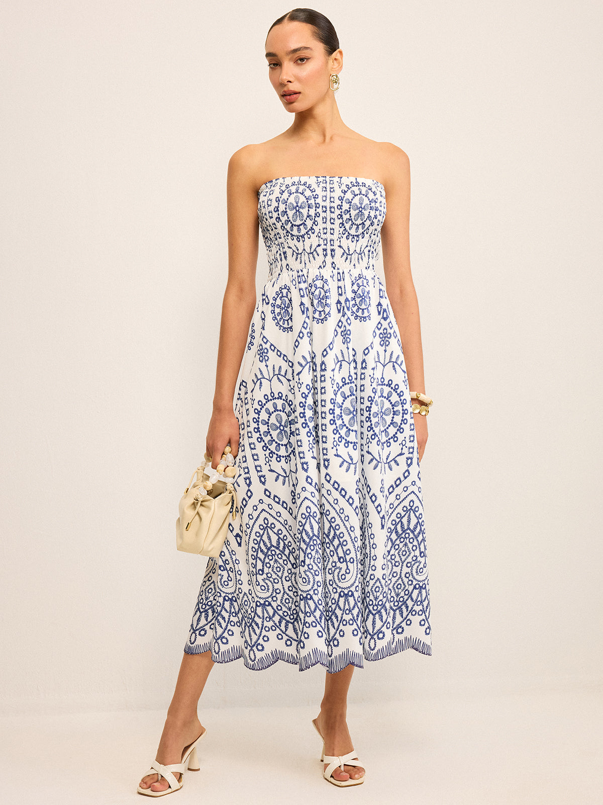 Elegant Strapless Boho Maxi Dress for Special Occasions
