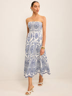 Bohemian Style Strapless Maxi Dress