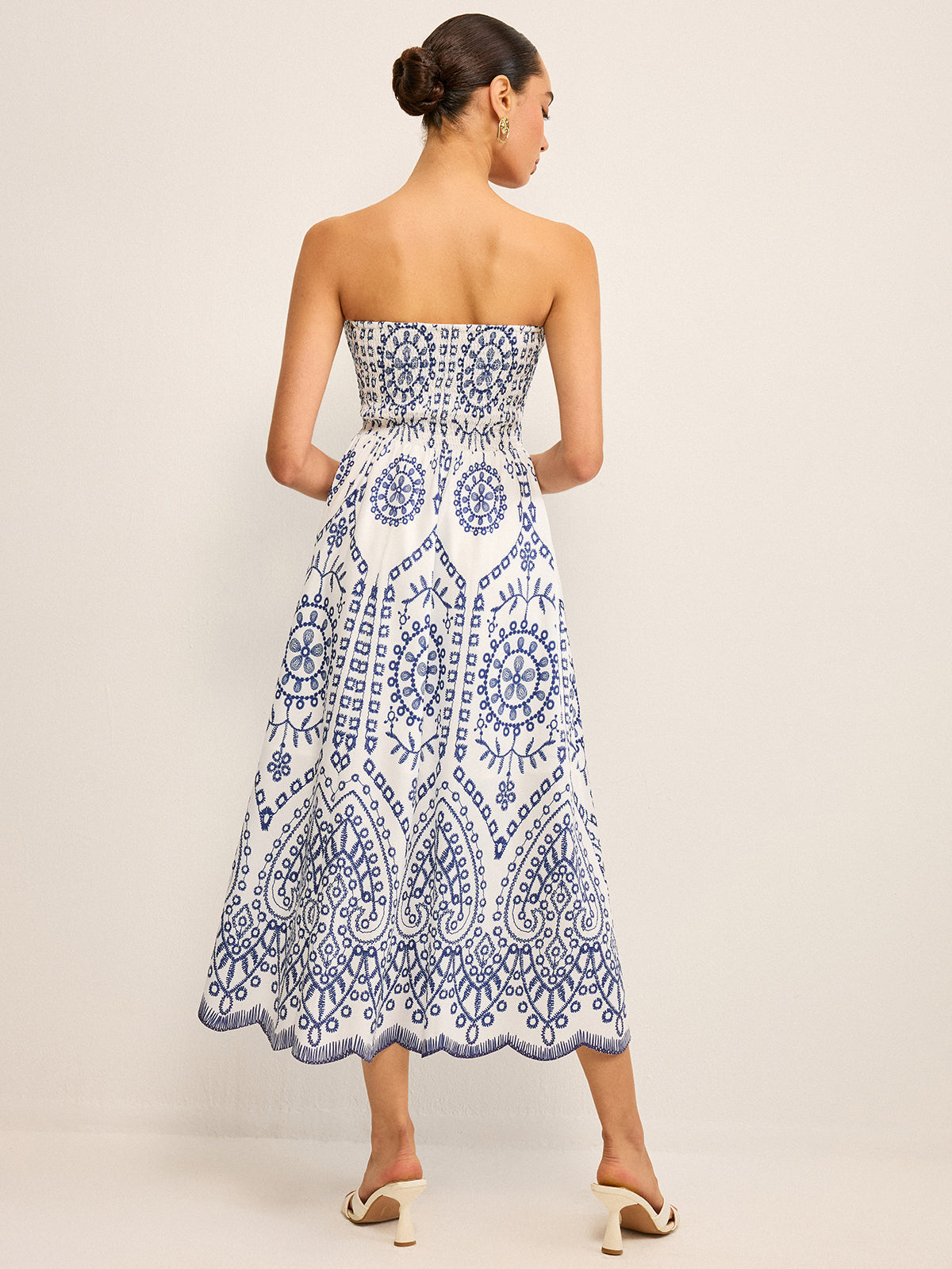 Strapless Boho-Inspired Long Flowy Summer Dress