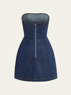 Strapless Denim Dress with Stylish Pockets
