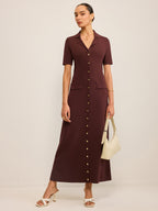 Buttoned Maxi Dress with Pockets