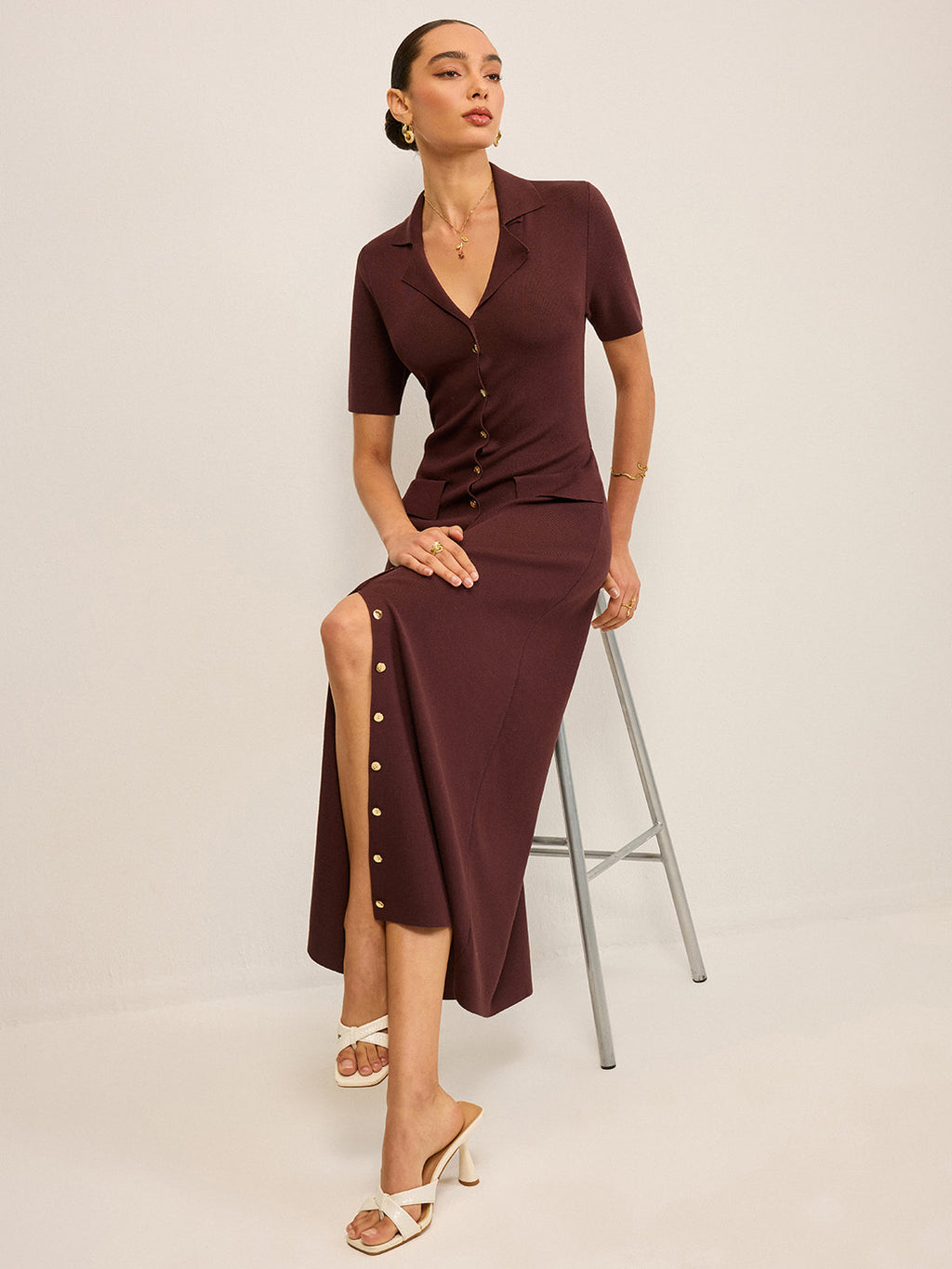 Buttoned Maxi Dress with Pockets