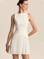 Chic Mini Dress with Elegant Pleated Hem Detail