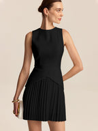 Chic Mini Dress with Elegant Pleated Hem Detail