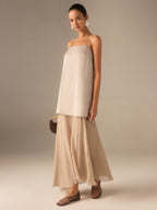 Convertible Semi-Sheer Chiffon Cami Maxi Dress