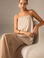 Convertible Semi-Sheer Chiffon Cami Maxi Dress