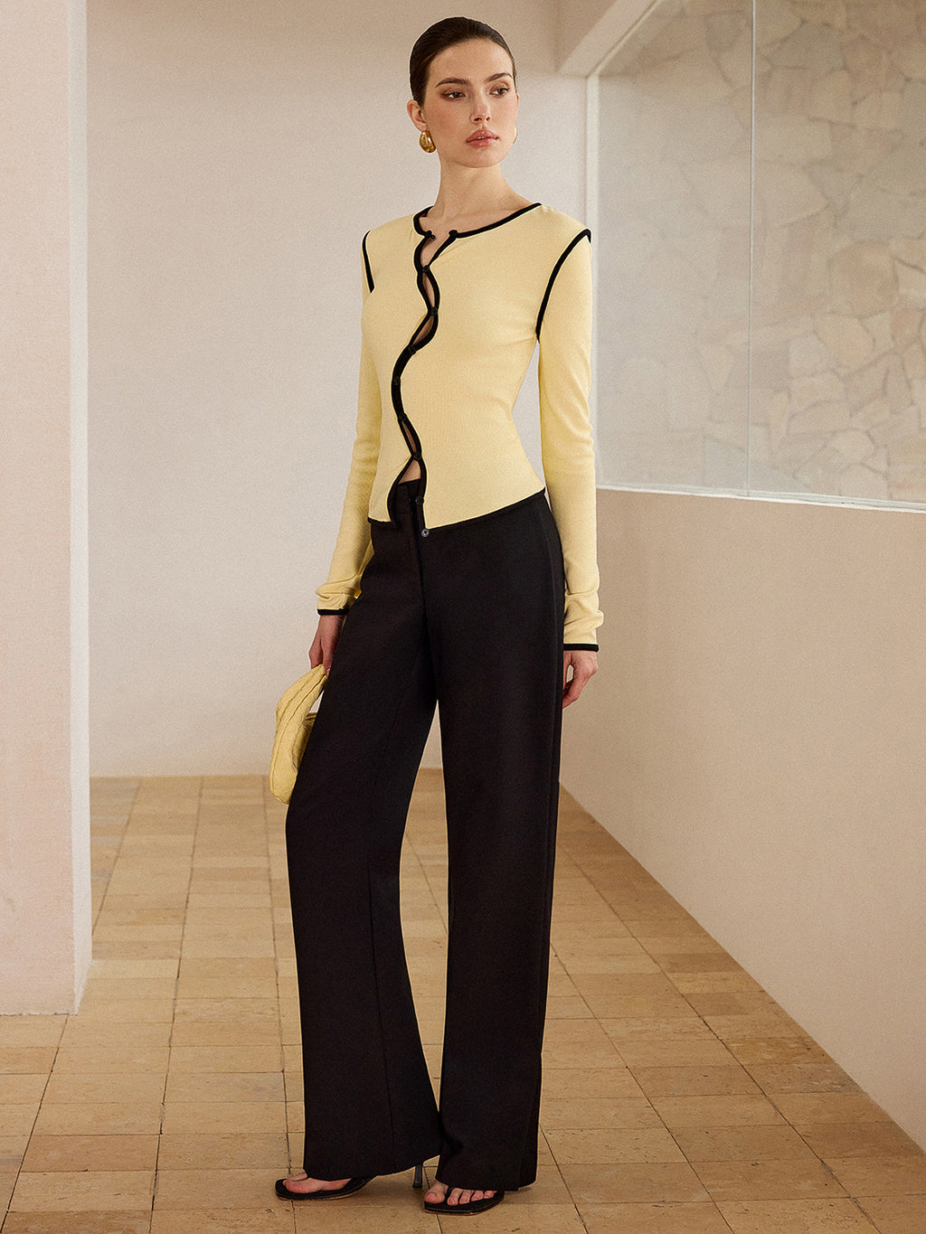 Asymmetric Top with Contrasting Trim Detail