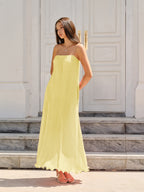 Spaghetti Strap Pleated Maxi Dress