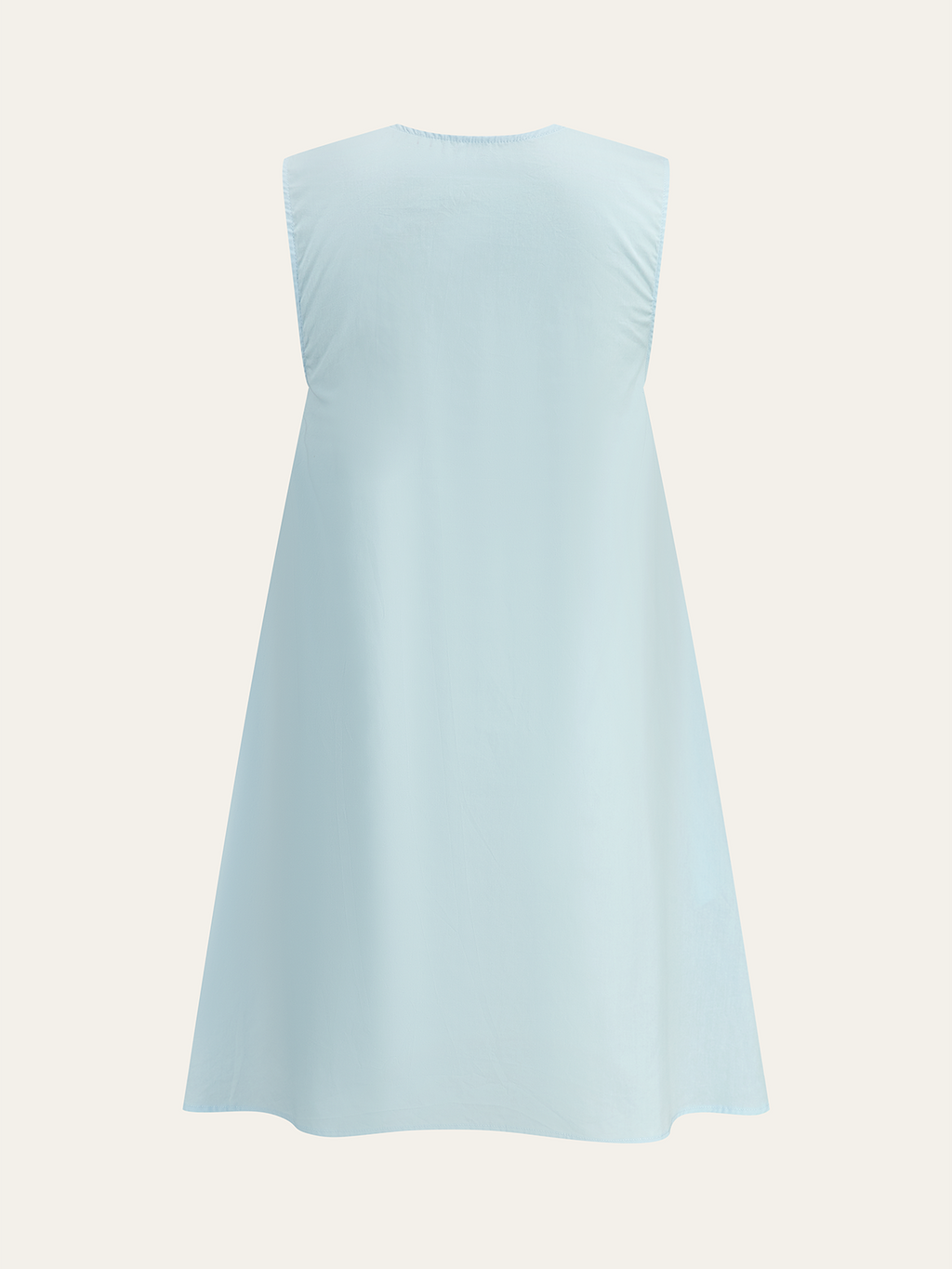 Cotton Mini Dress with Ruched Neck Detail