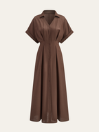Button-Front Dress with Elegant Pleats