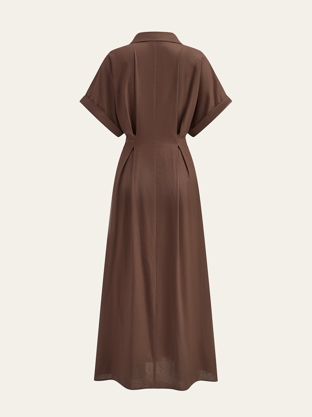 Button-Front Dress with Elegant Pleats