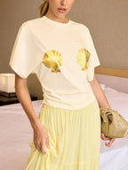 Graphic Tee with Shell Design