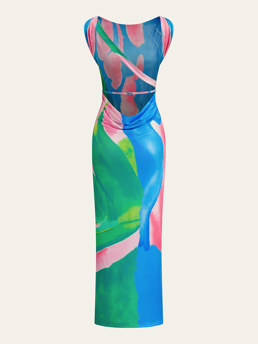 Monet Garden Inspired Sleeveless Maxi Dress