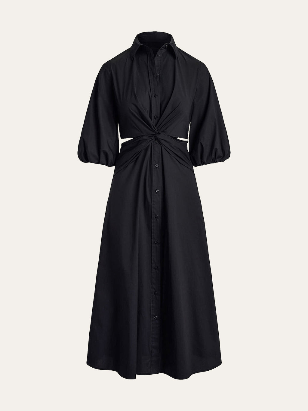 Twist Detail Shirt Dress with Button Accents