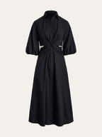 Twist Detail Shirt Dress with Button Accents