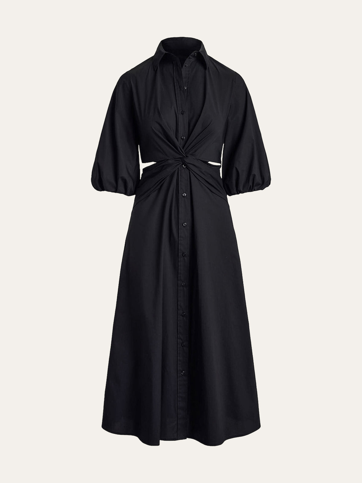 Twist Detail Shirt Dress with Button Accents