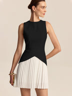 Charming Mini Dress with Pleated Hem Detail