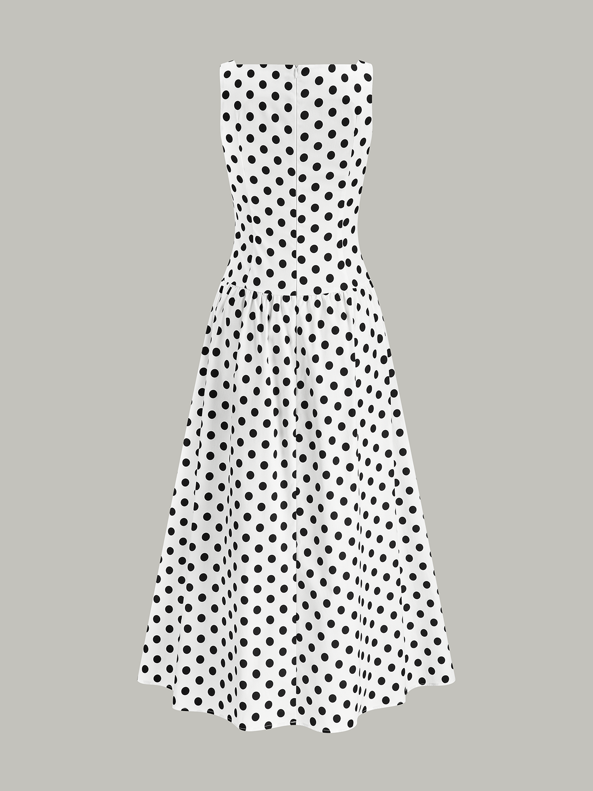 Sleeveless Polka Dot Midi Dress