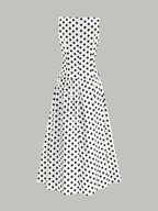 Sleeveless Polka Dot Patterned Midi Summer Dress