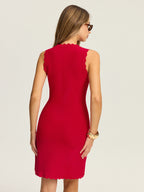 Chic Scalloped Hem Knitted Mini Dress
