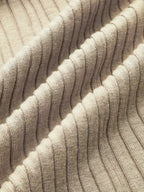Wool Blend Ribbed Maxi Dress with Buttons