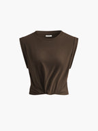Knotted Cotton Tee with Stylish Twist Design
