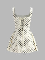 Polka Dot Dress with Lace-Up Back Detail