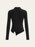 Asymmetric Top with Unique Metal Butterfly Accent
