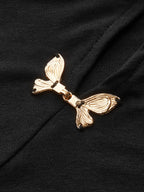 Asymmetric Top with Unique Metal Butterfly Accent