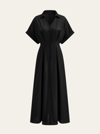 Button-Front Dress with Elegant Pleats