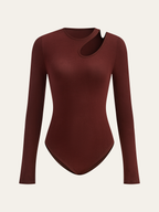 Long Sleeve Bodysuit with Elegant Cut-Out Detailing