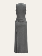 Mock Neck Sleeveless Midi Dress for Women