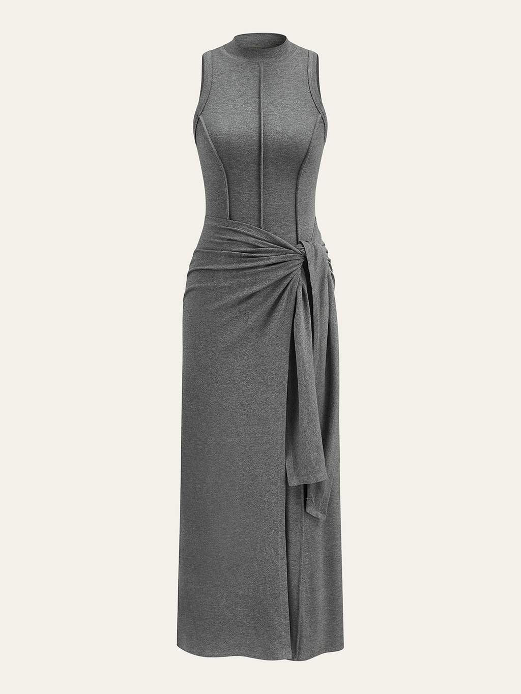 Mock Neck Sleeveless Midi Dress for Women