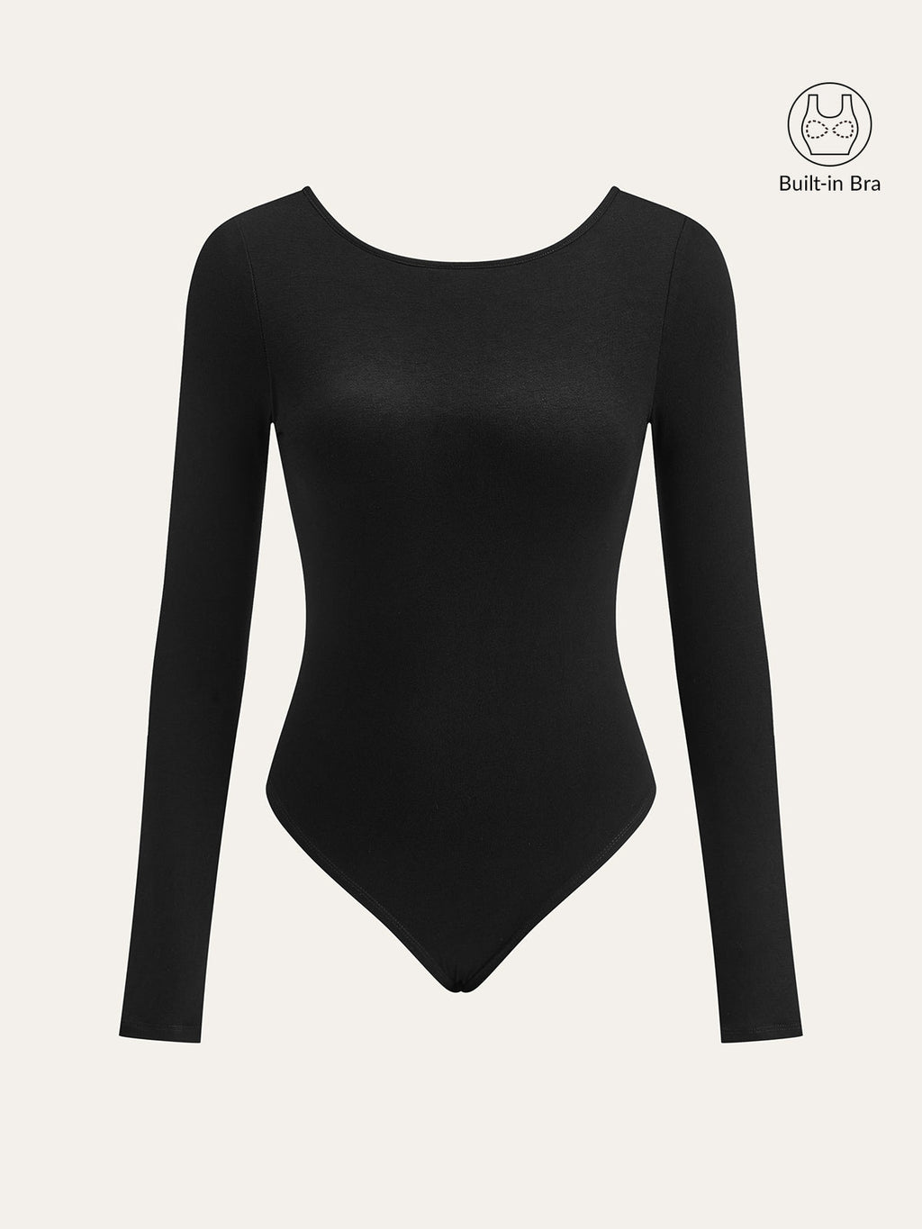 Long Sleeve Backless Bodysuit Without Bra