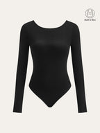 Long Sleeve Backless Bodysuit Without Bra