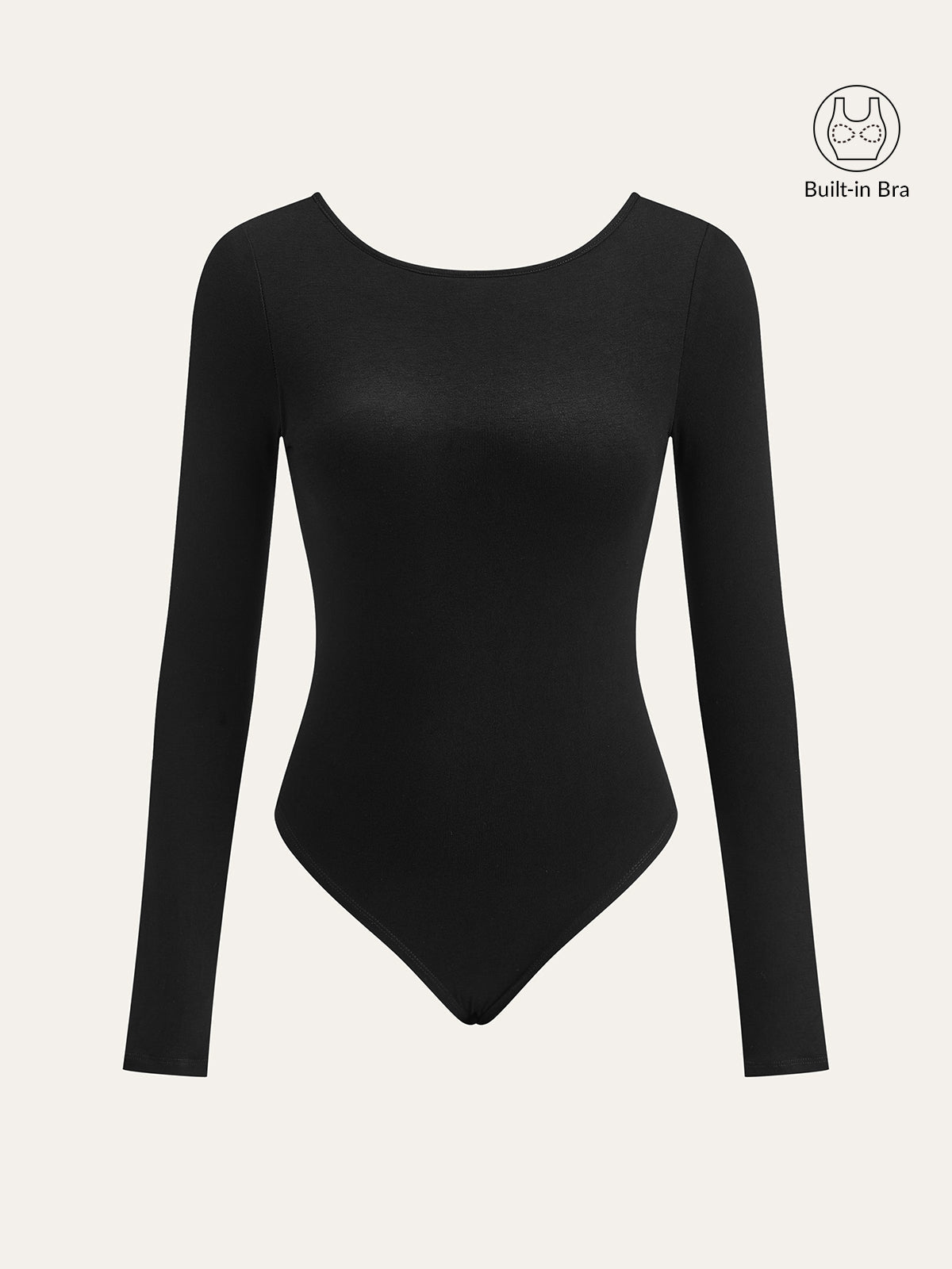 Long Sleeve Backless Bodysuit Without Bra