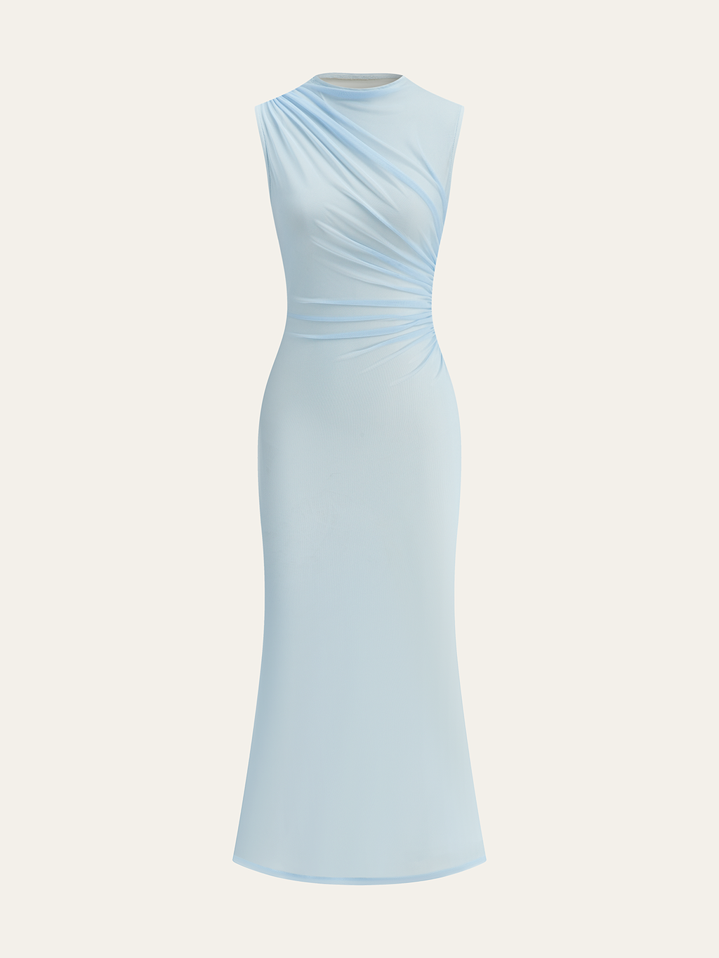 Flowing Mesh Backless Maxi Dress with Gradient Design