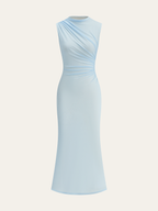 Flowing Mesh Backless Maxi Dress with Gradient Design