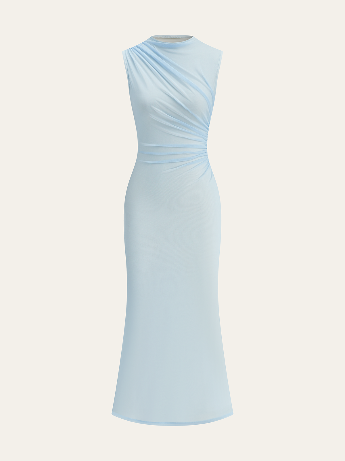 Flowing Mesh Backless Maxi Dress with Gradient Design
