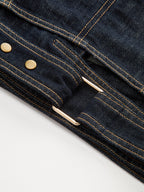 Cropped Denim Top with Short Sleeves