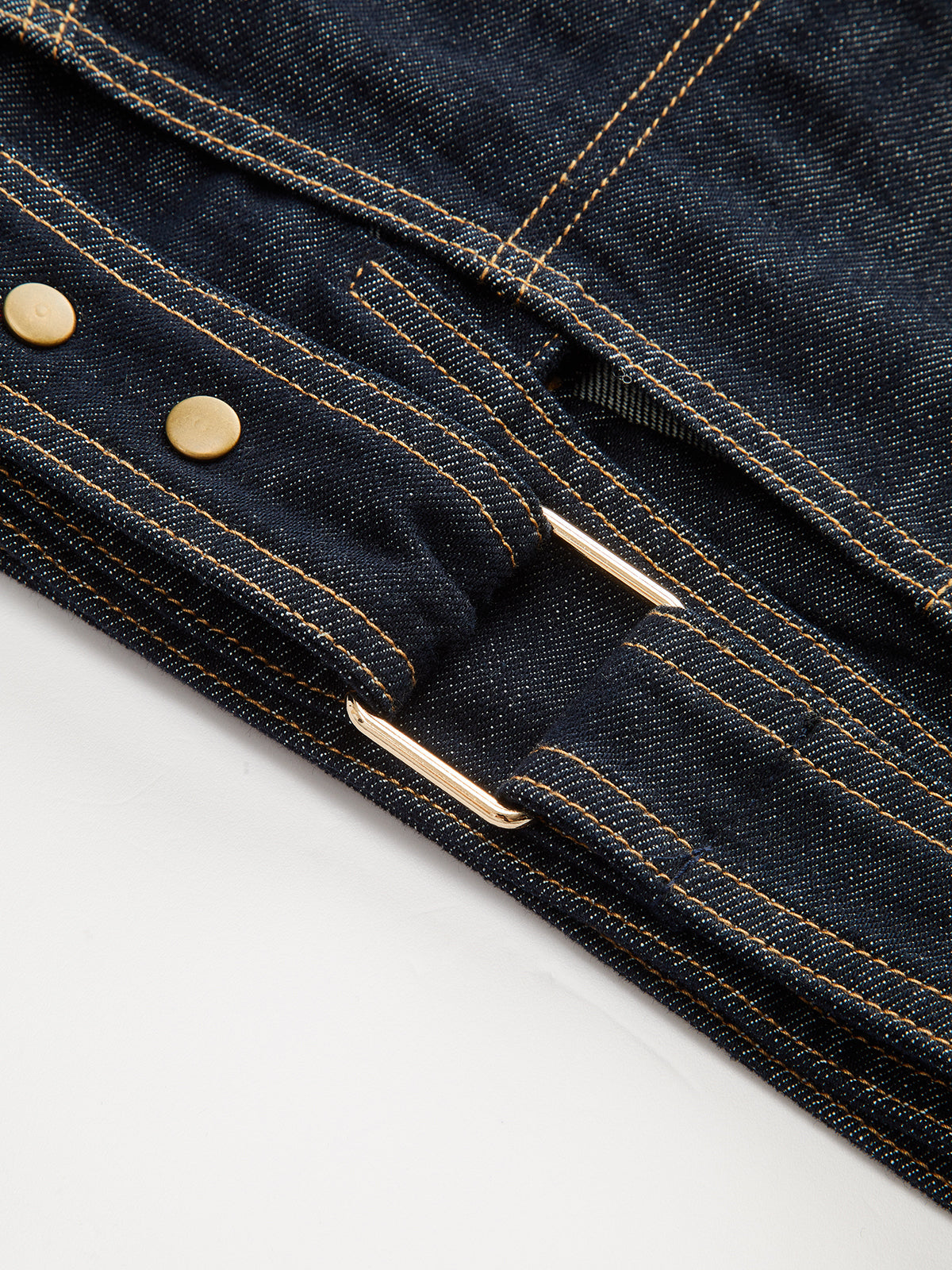 Cropped Denim Top with Short Sleeves